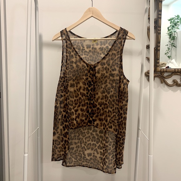 Audrey High Low Animal Print Tank Top - Picture 2 of 2